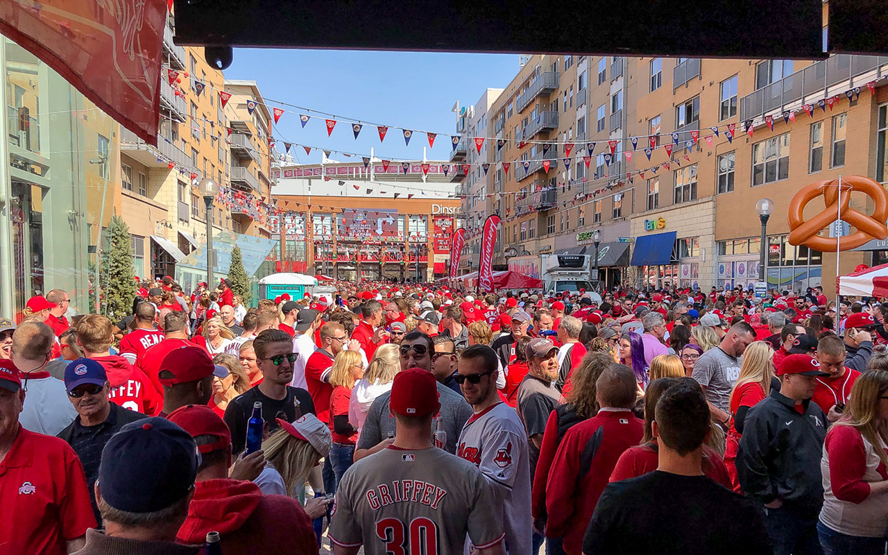 Cincinnati Reds opening day party at The Banks