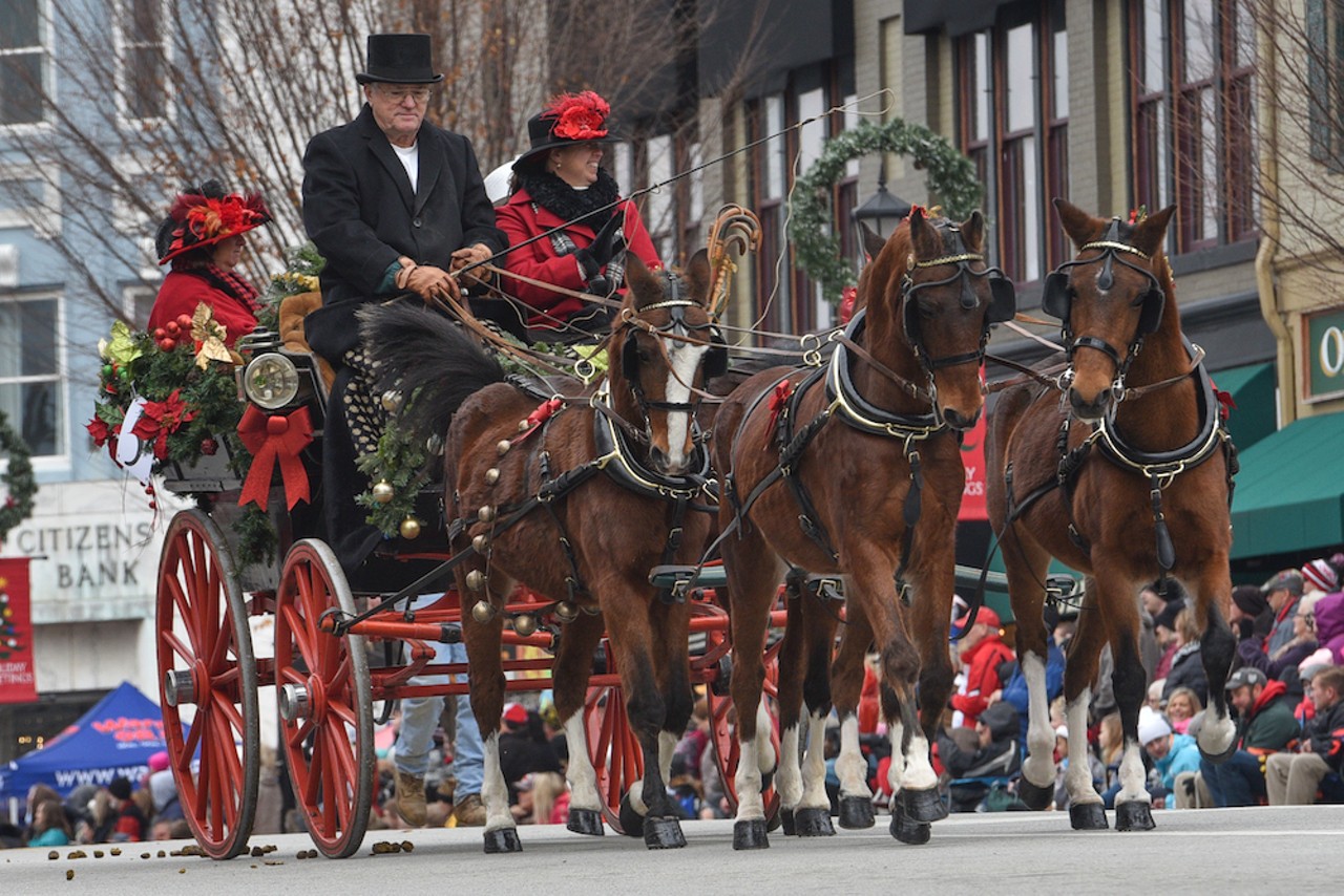 Lebanon Horse-Drawn Carriage Parade & Festival
10 a.m.-8 p.m. Dec. 3
Like a scene straight from a Hallmark holiday film, the 33rd-annual Lebanon Horse-Drawn Carriage Parade & Festival brings some quaint Christmas charm to downtown Lebanon on Dec. 3. The day includes two processions — one at 1 p.m. and a candle-lit one at 7 p.m. — with horses from clydesdales to pint-sized ponies pulling carriages decked out in holiday finery. And there's more than just bells on bobtails to enjoy that day: Lebanon is also hosting a Christmas Festival from 10 a.m.-8 p.m., with live entertainment, craft vendors, holiday activities and plenty of food, from funnel cakes and roasted almonds to barbecue. 10 a.m.-8 p.m. Dec. 3. Downtown Lebanon, lebanonchamber.org/carriage-parade.