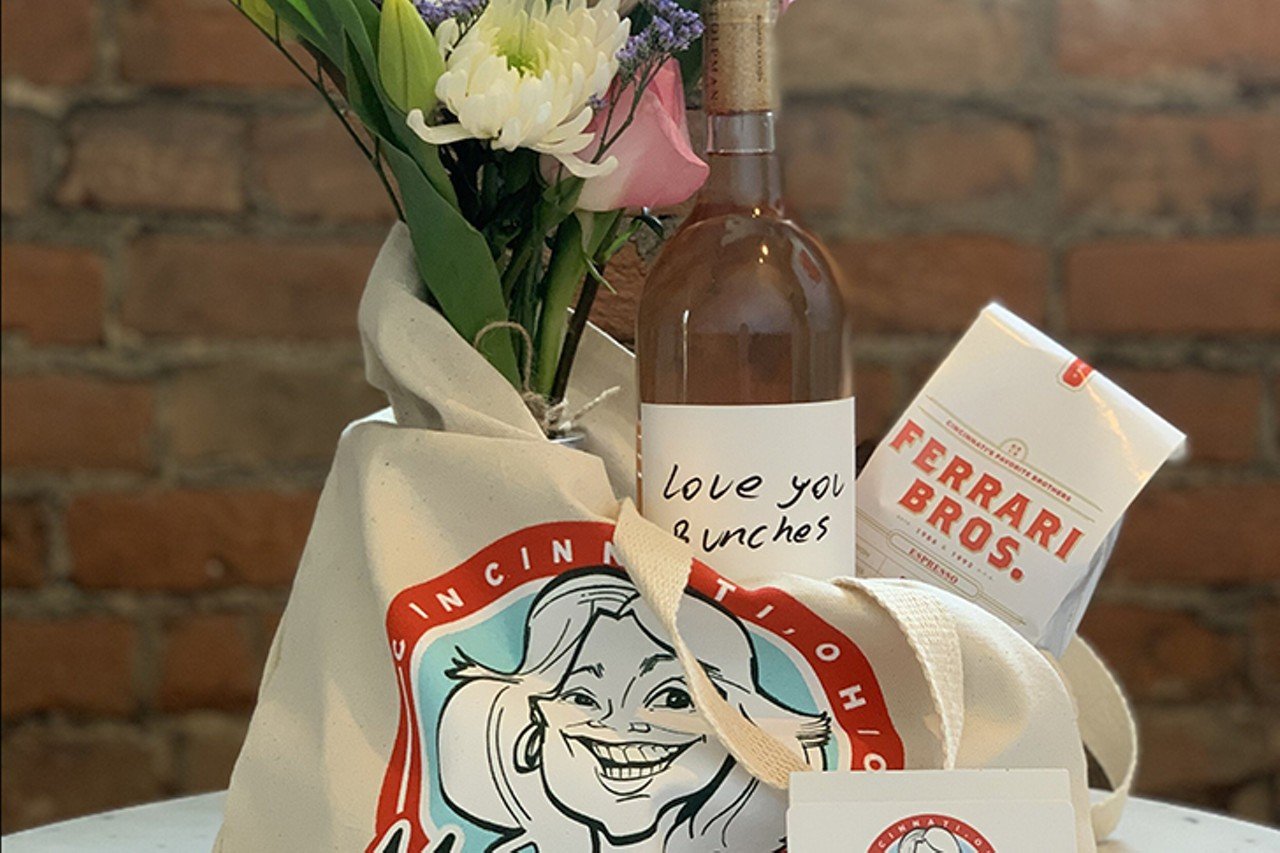 Mom &#145;n &#145;em Mother&#146;s Day Gift Bag
Camp Washington&#146;s Mom &#145;n &#145;em Coffee knows a thing or two about moms, coffee and wine, which is why their Mother&#146;s Day offering is essentially a one-stop shop for wowing the one who raised you. There are three different bags available, but the real winner is bag #3, which includes a Mom &#145;n &#145;em tote bag, bottle of wine, bag of Ferrari Bros. coffee, bouquet of flowers and a $20 gift card. She deserves it. 
Photo via momnemcoffee.com
