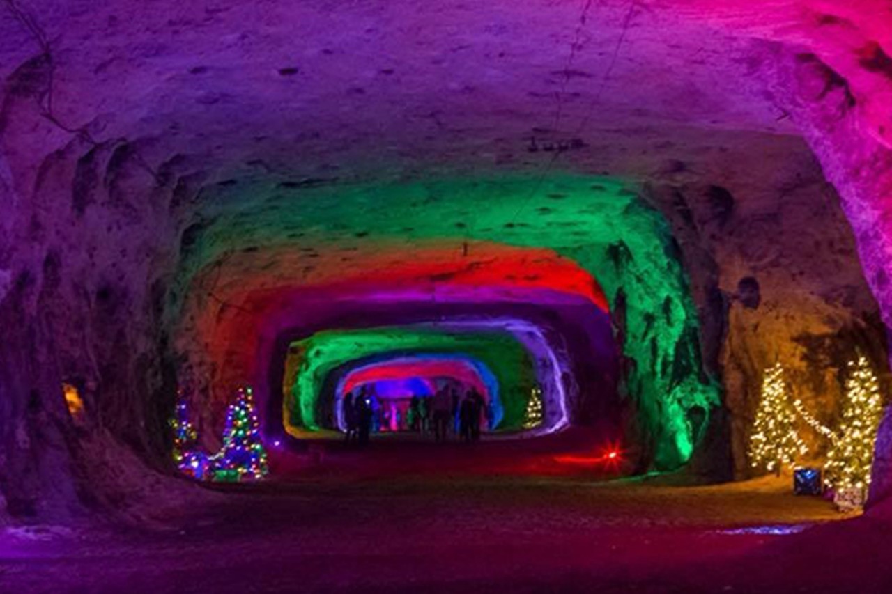 The Christmas Cave
4007 White Gravel McDaniel Road, Minford, Ohio
Minford, Ohio's White Gravel Mines have transformed into the Christmas Cave for the fifth year in a row. This self-guided light display weaves through the passageways of the underground mine features 16 Biblical scenes, 3 nativity exhibits, glow-in-the-dark UV displays and thousands of outdoor lights. Admission is free but a $1 per person donation is recommended. Hours are 4-10 p.m. Fridays and Saturdays through Dec. 19. 
Photo: The Christmas Cave