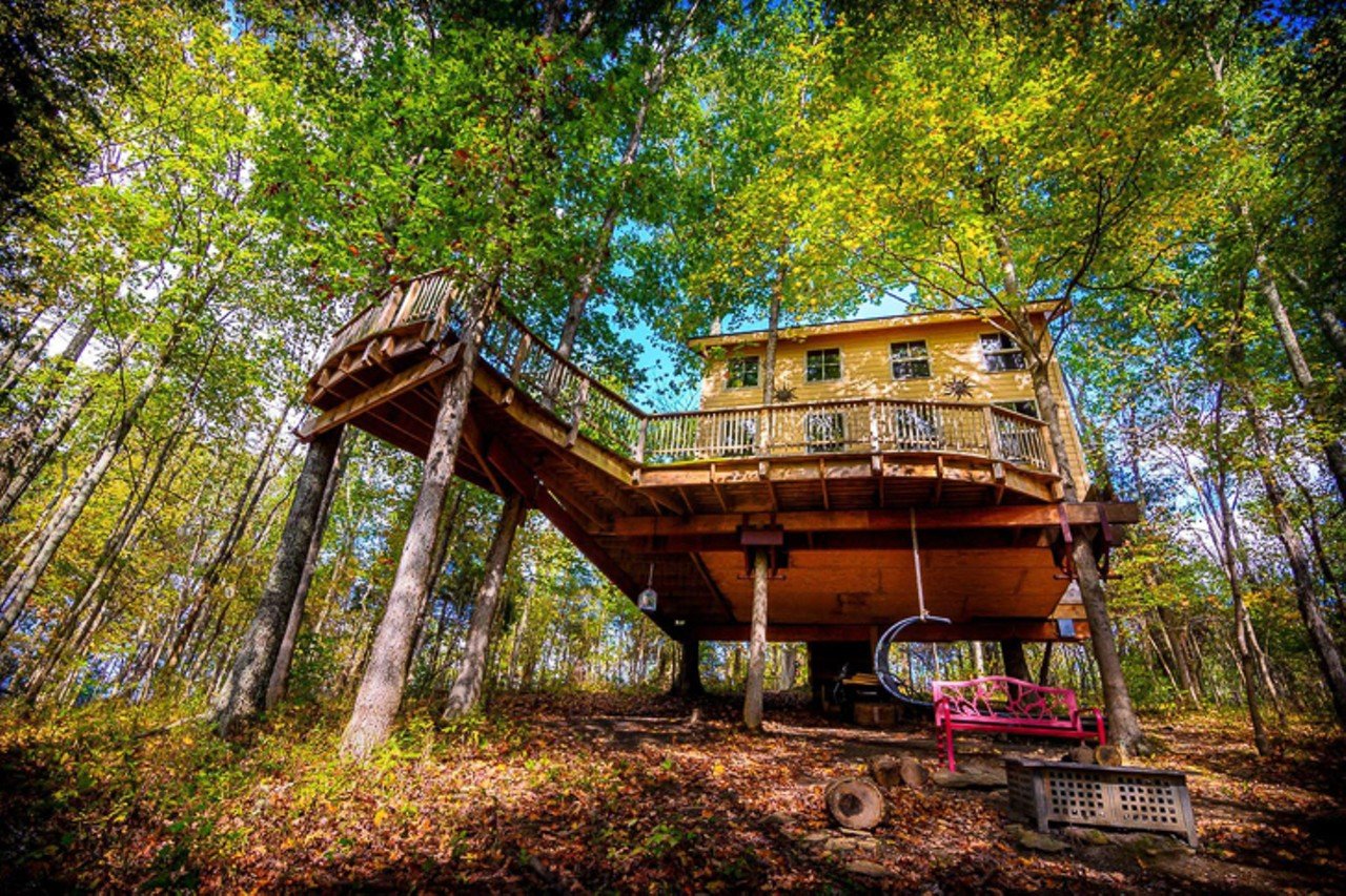 Treehouse Off the Grid
Germantown, Kentucky
Entire Treehouse | $189/night | Hosts 5 guests
"For those wanting 'off the grid nature experience,' the treehouse does have electricity, lights, full kitchenette, and back up space heater. You will stay super cozy with a favorite feature &#151; an inside wood-burning stove. Make sure to watch our show The Kentucky Climbers Cottage prior to coming. People say it makes the stay more enjoyable." &#151; Airbnb
Photo via airbnb.com