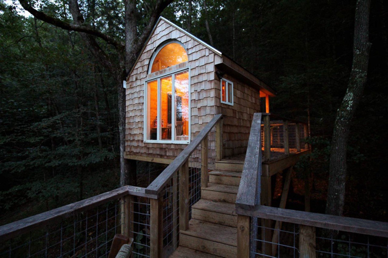 Eagles Nest Treehouse
Stanton, Kentucky
Entire Treehouse | $135/night | Hosts 4 guests
"We are located on private land, and one of the only rentals in the Red River Gorge that is located so conveniently inside the National Park. Just walking distance to great nearby hiking trails while you have easy road access to other parts in the Red River Gorge such as a 15 min drive to Natural Bridge and the famous Miguel's Pizza, a staple restaurant of the Red River Gorge." &#151; Airbnb
Photo via airbnb.com