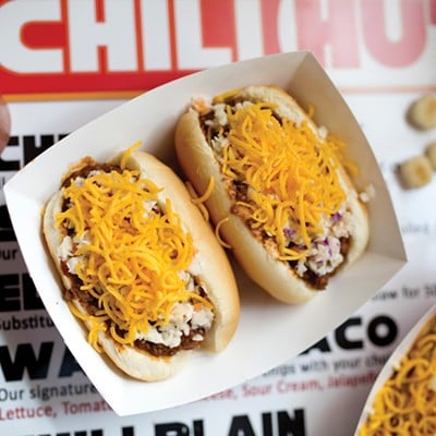 The Chili Hut    390 Loveland-Madeira Road, Loveland    Started in 2013, this food truck focuses on Cincinnati-style chili, offering a condensed menu with exactly what customers are looking for. Now with a brick-and-mortar in Loveland, The Chili Hut slings cheese coneys, 2-, 3-, 4-, or 5-Ways and sandwich options for the non-chili lovers. Unique coney options include the Slaw Dog — a cheese coney topped with coleslaw — and the Eden Pork — featuring a spicy mett instead of a hot dog.