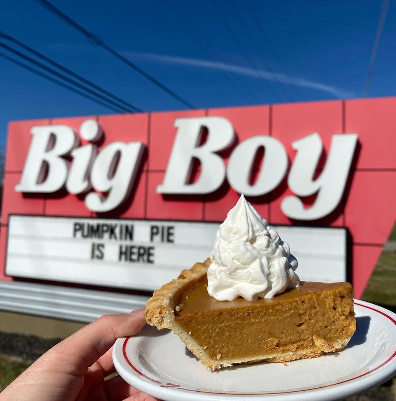 Frisch’s Big Boy
Multiple locations
Frisch’s pumpkin pie is a holiday staple in the Queen City – so much so that Frisch’s Mainliner is hosting a pre-Thanksgiving pumpkin pie eating contest with none other than Joey Chestnut. If pumpkin’s not your thing, most locations also offer whole cherry, apple, pecan and coconut cream pie.