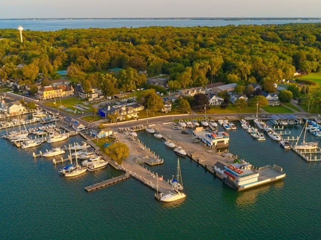 Put-in-Bay, Ohio
Distance: 4 hours and 30 minutes 
Put-in-Bay offers an island getaway experience that’s only enhanced by the autumn colors. You’ll have to take a ferry to reach the island, but once you're there, the recreational opportunities are boundless — explore a cave, go parasailing or jet skiing and tour the island by helicopter or train. While Put-in-Bay offers an extensive list of attractions, one of the most popular has to be Perry’s International Peace Memorial, an observation deck where you can see the Detroit, Toledo and Cleveland skylines from an observation deck.