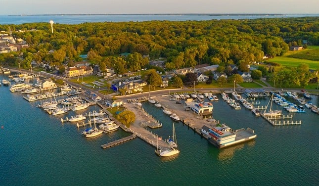 Put-in-Bay, Ohio
Distance: 4 hours and 30 minutes 
Put-in-Bay offers an island getaway experience that’s only enhanced by the autumn colors. You’ll have to take a ferry to reach the island, but once you're there, the recreational opportunities are boundless — explore a cave, go parasailing or jet skiing and tour the island by helicopter or train. While Put-in-Bay offers an extensive list of attractions, one of the most popular has to be Perry’s International Peace Memorial, an observation deck where you can see the Detroit, Toledo and Cleveland skylines from an observation deck.