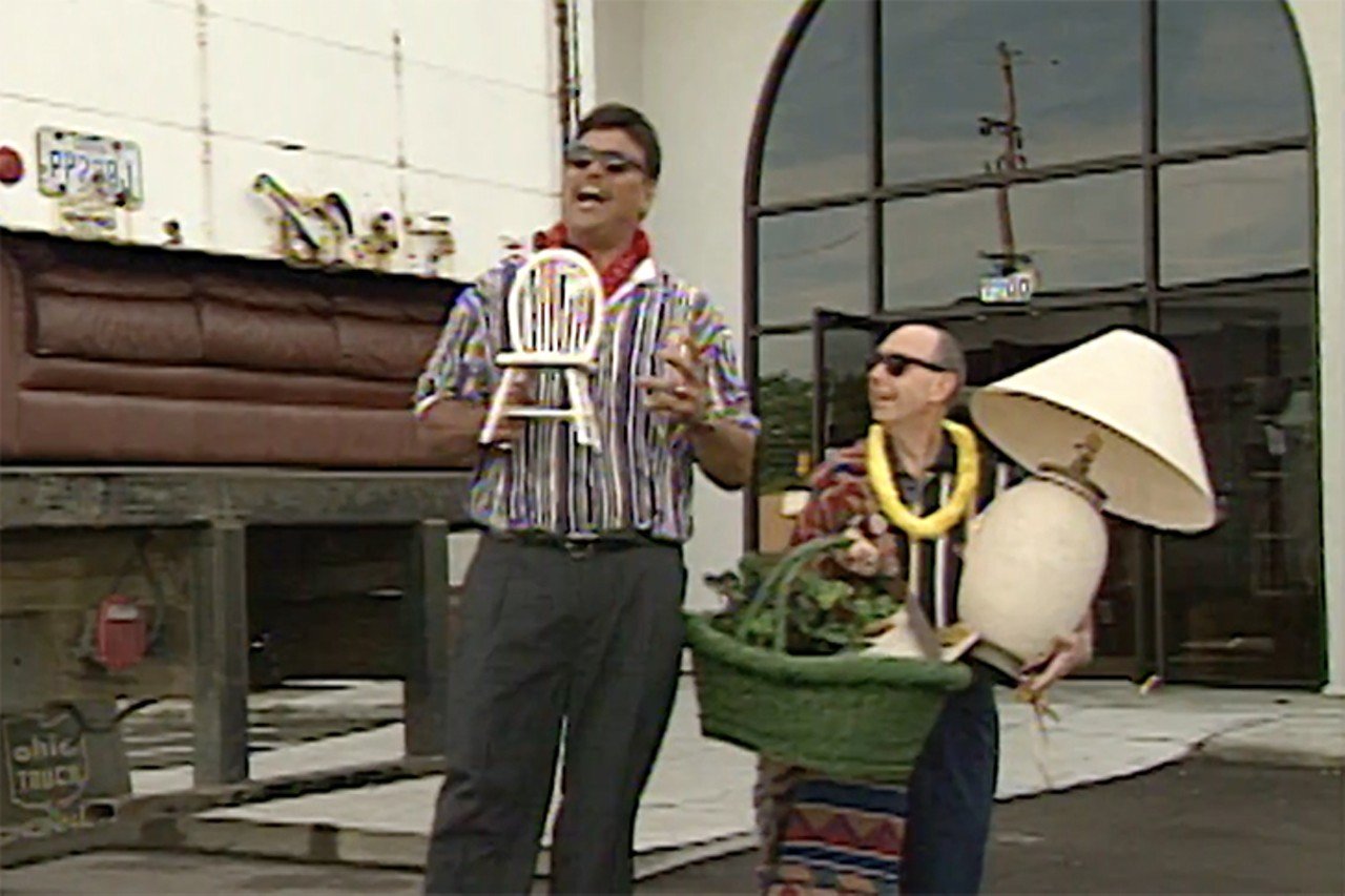 Ed Hartman from Furniture Fair
Spokesman for the Cincinnati-based furniture brand, well-known for his petite stature and big personality. Seen alongside former football player Anthony Mu&ntilde;oz in commercials. 
Photo: YouTube