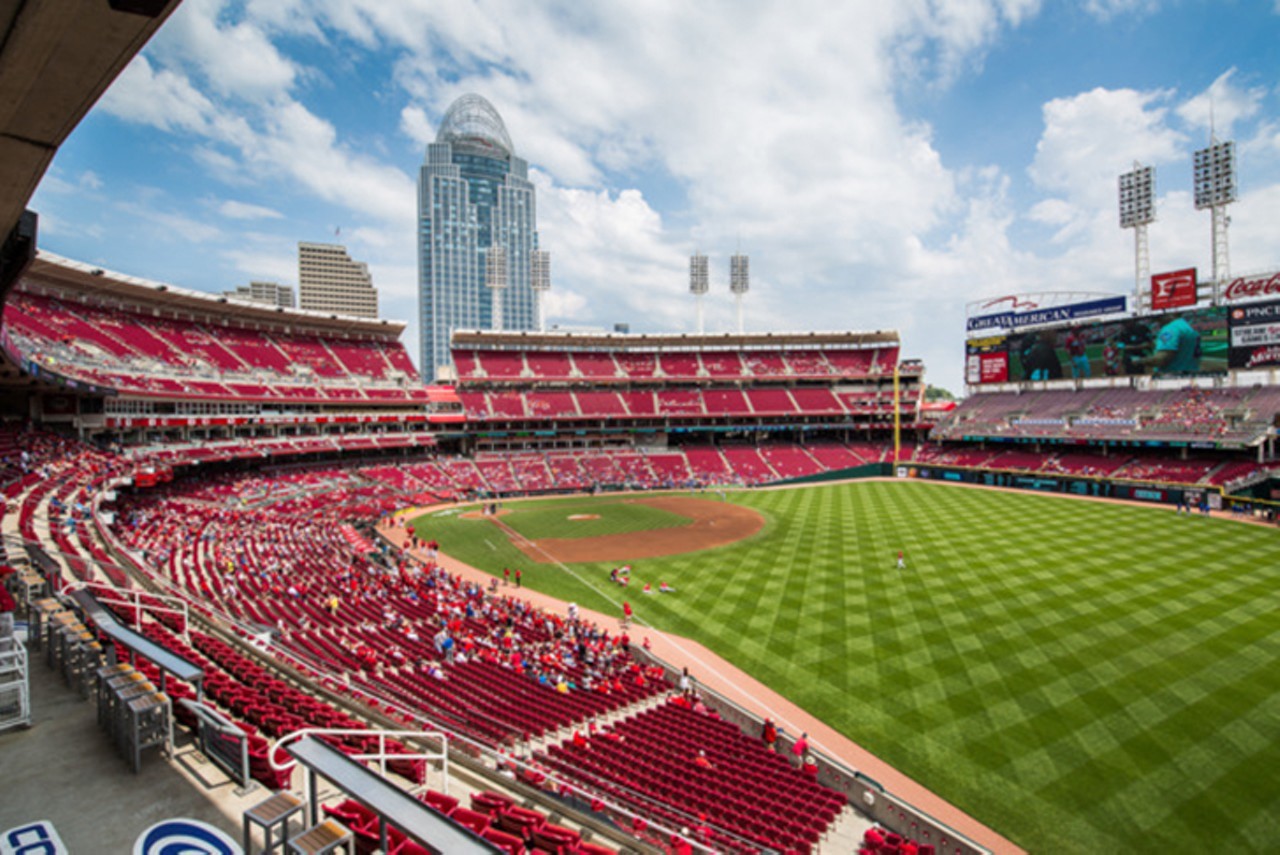 Cincinnati Reds Pride Community Night at GABP
Cincinnati&#146;s Great American Ball Park celebrates Pride this summer with their third-annual Cincinnati Pride Community Night. The game kicks off at 7:10 p.m. on June 11, and ticket packages range in price from $20 to $40, depending on seat location and package inclusions. The first 1,000 ticket holders will receive a free &#147;exclusive hat.&#148; A portion of ticket proceeds will benefit Cincinnati Pride. $20-$40. 7:10 p.m. June 11. Great American Ball Park, 100 Joe Nuxhall Way, Downtown.
Photo: Hailey Bollinger