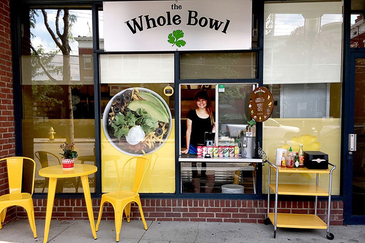 The Whole Bowl
364 Ludlow Ave., Clifton
This is the perfect spot for people who don&#146;t like to make decisions, since Whole Bowl offers only one menu item. While there is an easy vegan alternative, Whole Bowl&#146;s titular dish is comprised of brown rice, beans, black olives, Tillamook cheddar, avocado slices, salsa, sour cream and a lemon-garlic sauce. The only real choices a diner should need to make in the matter is whether to get a 12 oz. Bambino Bowl for $6 or a 16 oz. Big Bowl for $6.50.
Photo via Facebook.com/TheWholeBowlCincinnati