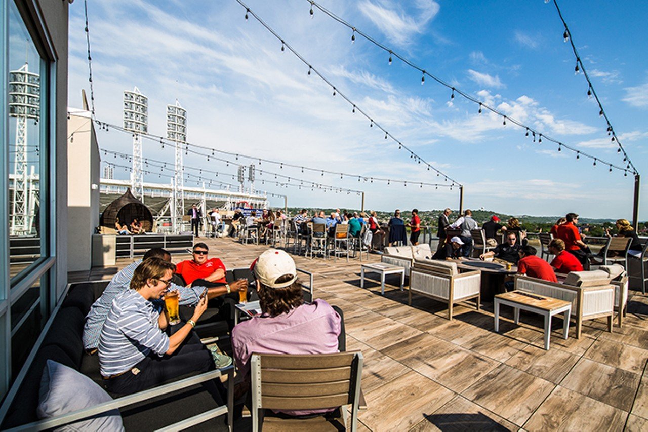 AC Upper Deck
135 Joe Nuxhall Way, Downtown
On top of the AC Hotel at the Banks, the Upper Deck boasts excellent views of the riverfront and Great American Ball Park. Lounge under string lights while gorging on Grand Slam Nachos and sipping a local craft beer.
Photo: Hailey Bollinger
