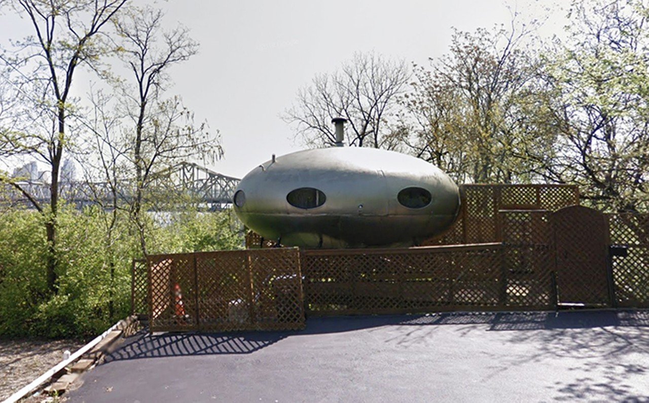 Summon Aliens at the Spaceship House
222 Wright St., Covington
In the late 1960s and early 1970s, Finnish architect Matti Suunerro designed less than 100 Futuro houses, or flying saucer-esue homes &#151; and Covington has one of them. It was purchased in 1973 by Rob Detzel, who first saw it in an issue of Family Circle. He made arrangements for its display at a home and garden show, then took it on a tour of sorts; in 1987, it landed (er, it was delivered) to its current location. The community embraces its presence and the Futuro House has even been included in a mural titled &#147;Love the Cov&#148; by Jarrod Becker, on the wall at Kroger&#146;s Covington location. In 2013, Covington's Mayor Sherry Carran declared Nov. 2 &#151; the 40th anniversary to its purchase by Detzel &#151; &#147;Futuro House Day,&#148; officially naming the property it is on &#147;Area 89.&#148; Note: This is a private residence.
Photo via Google Street View
