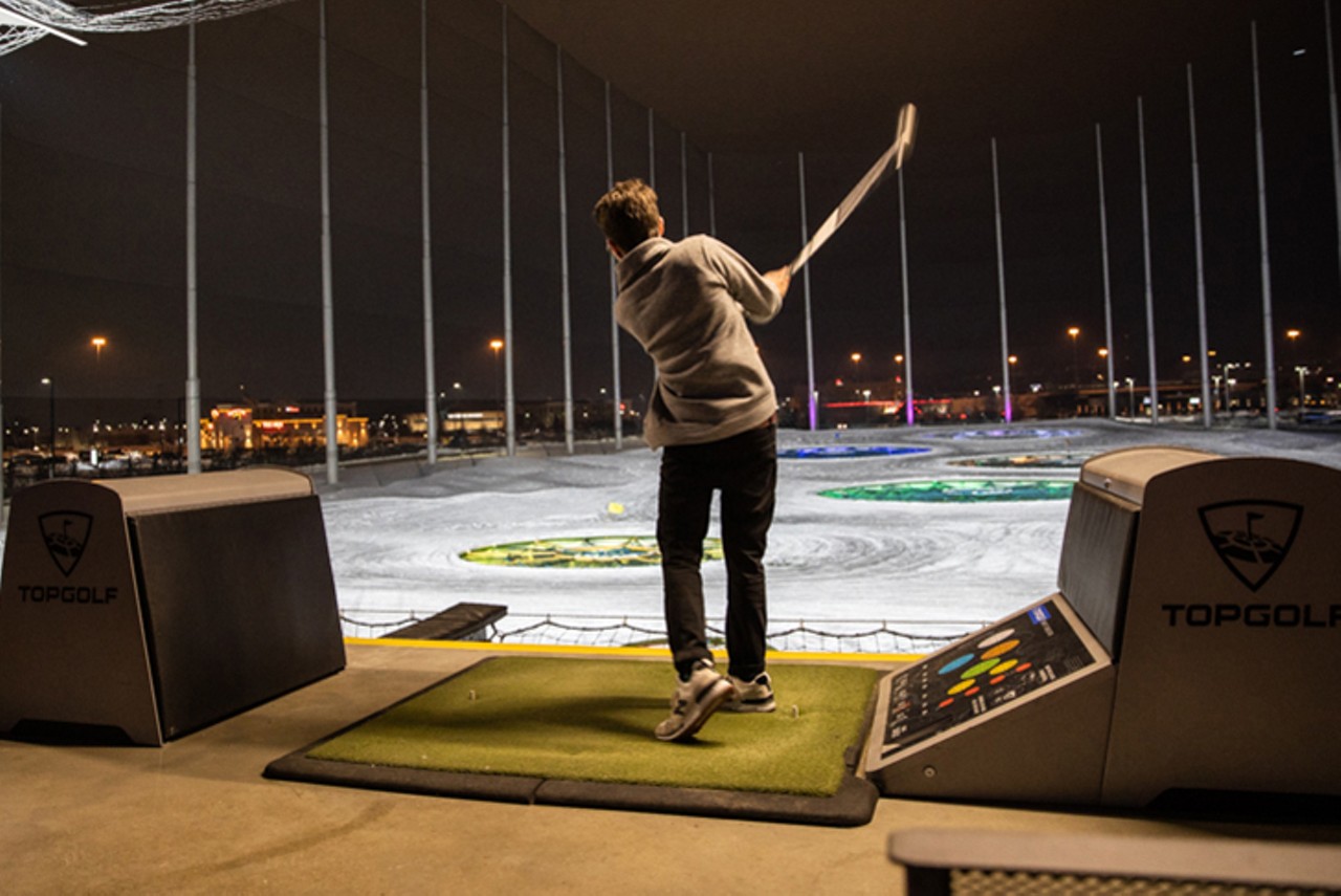Practice your swing at TopGolf
9568 Water Front Drive, West Chester Township
Hit a microchipped golf ball into colorful targets to score points at TopGolf. This chain of driving ranges brings golf out of the country club and into the public as a space to practice your swing, grab a bite to eat or even watch the sun go down over West Chester on a rooftop patio. 
Photo: Hailey Bollinger