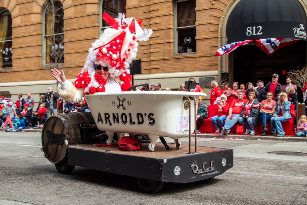 Getting day-drunk in celebration of Cincinnati&#146;s favorite holiday &#151; Reds Opening Day.
Photo: Paige Deglow