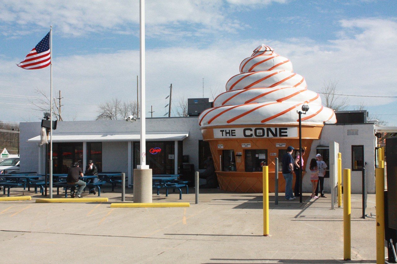 The Cone
6855 Tylersville Road, West Chester
West Chester’s The Cone is arguably the most recognizable creamy whip in all of Ohio — partially because of its large ice cream cone-shaped exterior. The Cone’s flavors and ingredients are all-natural, the majority of which are made in-house daily with fresh fruit, real chocolate and more. Even their famous bright orange zebra cone is made from real oranges. Plus all their ice creams, yogurts, Italian ices and sherbets are not only all-natural but soy-free, gluten-free and egg-free, and their whipped cream is homemade on a daily basis from scratch. They also have peanut-allergy-friendly options, as well as dairy-free and sugar-free selections.