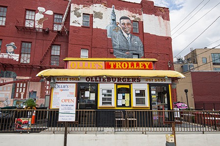 Ollie’s Trolley1607 Central Ave., West EndLocated in a bright yellow and red trolley car, Ollie’s Trolley is a soul food staple in Cincinnati. This little trolley serves a variety of smoked meats, including ribs, turkey tips and pulled pork, plus metts and burgers. They also offer plenty of sides, like collard greens, buttered corn and potato salad. For dessert, get a slice of their lemon pound cake or chess pie, or take a whole pie or cake home to share.