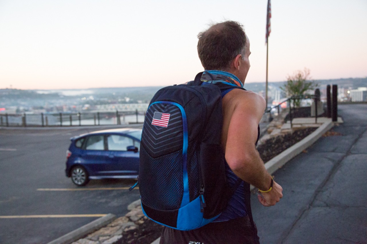 The athlete wears official Team USA gear with pride. He has represented the United States at the 24-hour World Championships and most recently at Big Backyard Ultra.