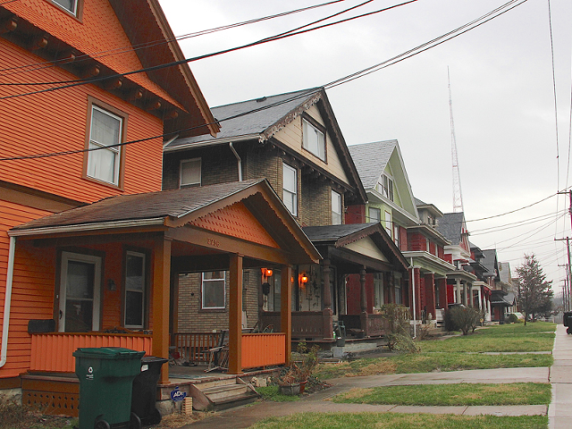 Houses along Burnet Avenue in Mount Auburn received more than 160 code orders during the NEP last year.
