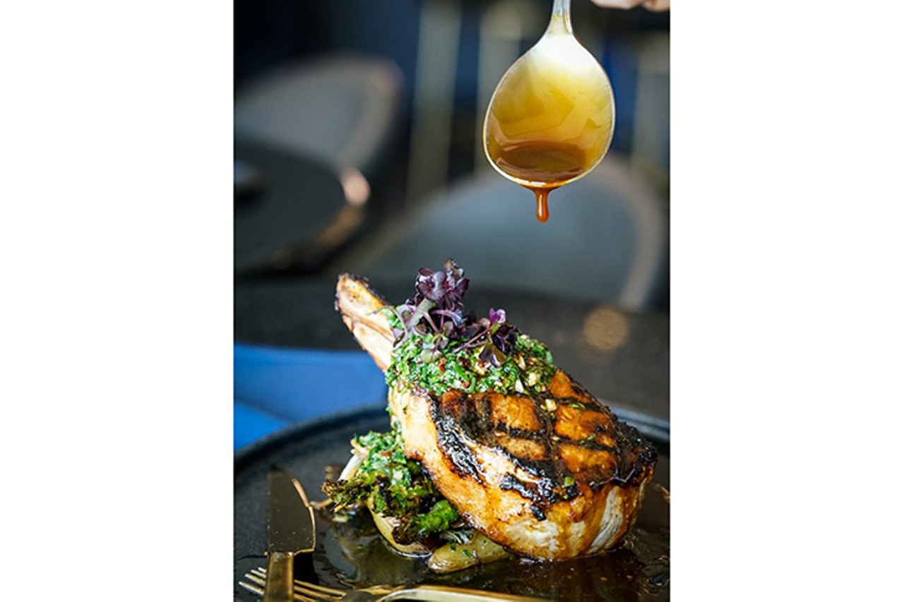 Ivory House
$46 3-Course Dinner // Dine-In Only
Double Bone Pork Chop: With roasted fingerlings, grilled asparagus, tarragon salsa verde (second course option)
Photo: Provided