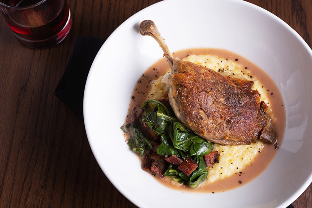 Goose & Elder
$26 3-Course Lunch and Dinner // Dine-In or Carry-Out
Duck Leg Confit: With grits, braised greens, and brown butter vinaigrette (gf) (second course option)
Photo: Provided