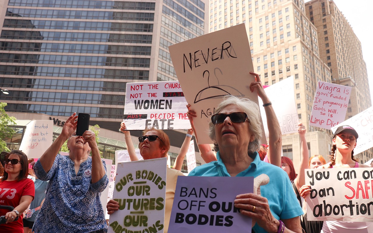 Abortion-rights advocates gather in Cincinnati in May.