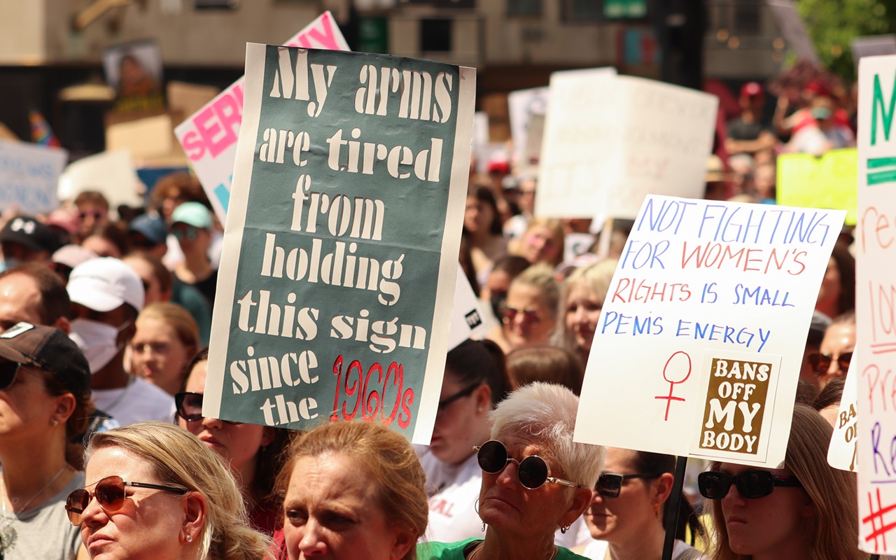 Abortion-rights advocates gather in Cincinnati in May 2022.