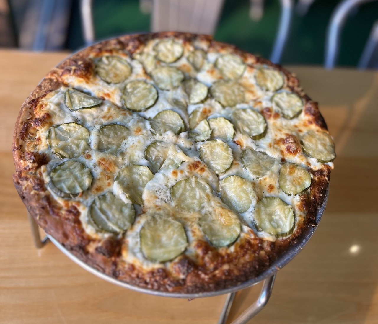 The Gruff
129 E. Second St., Covington
Dill Pickle Pizza: A 12-inch pie with house-prepared creamy dill sauce, fresh house-made dill pickles, mozzarella and shredded parmesan cheeses. You can also upgrade and add on bacon, sausage or steak.