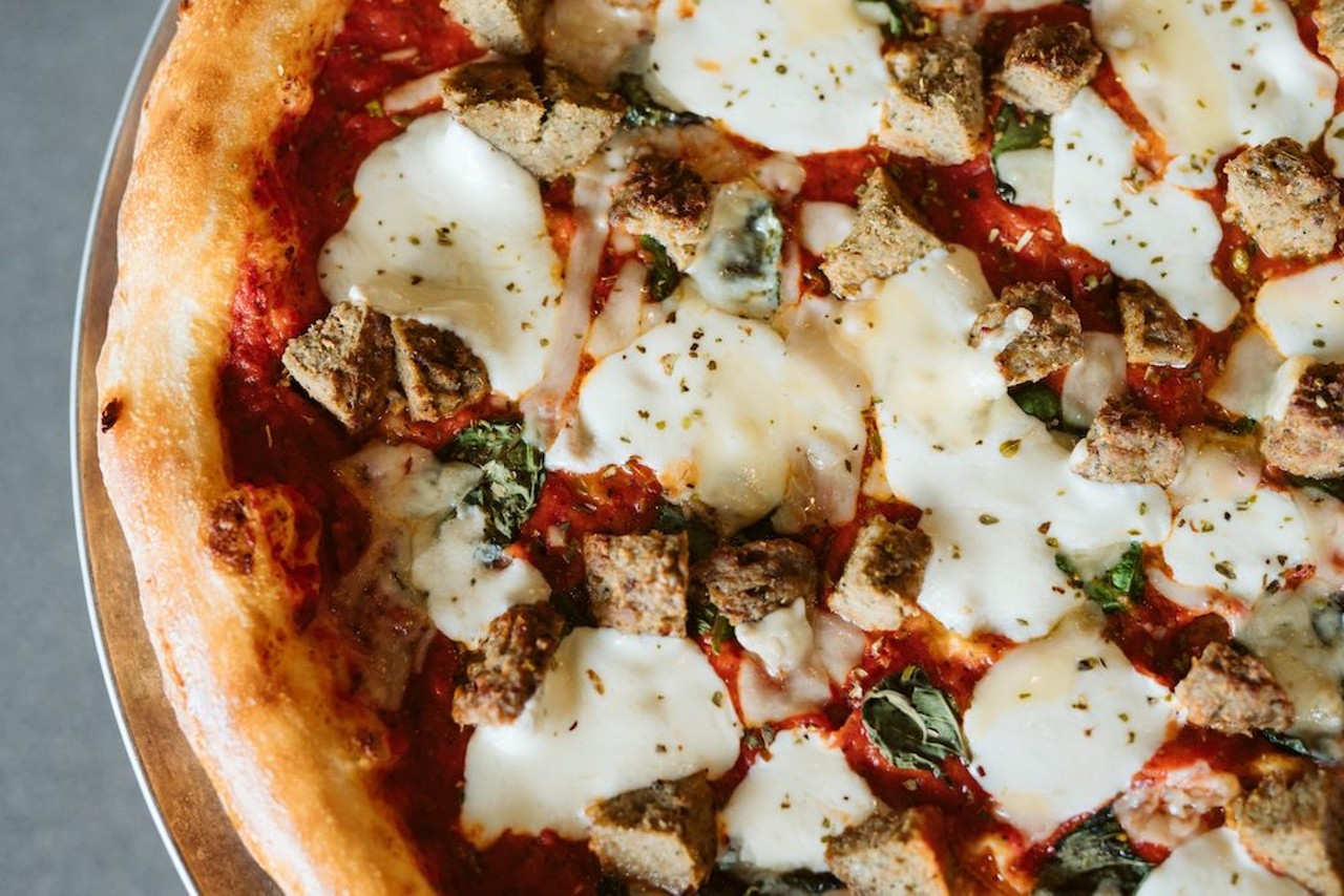 Dewey’s Pizza
Locations in Oakley Square, Harper’s Point, Clifton, Kenwood, West Chester, Harrison Greene, Anderson, Crestview Hills
Meatball: An 11-inch pie with red sauce, fresh basil, fresh mozzarella, Italian meatballs, oregano and shaved parmesan.