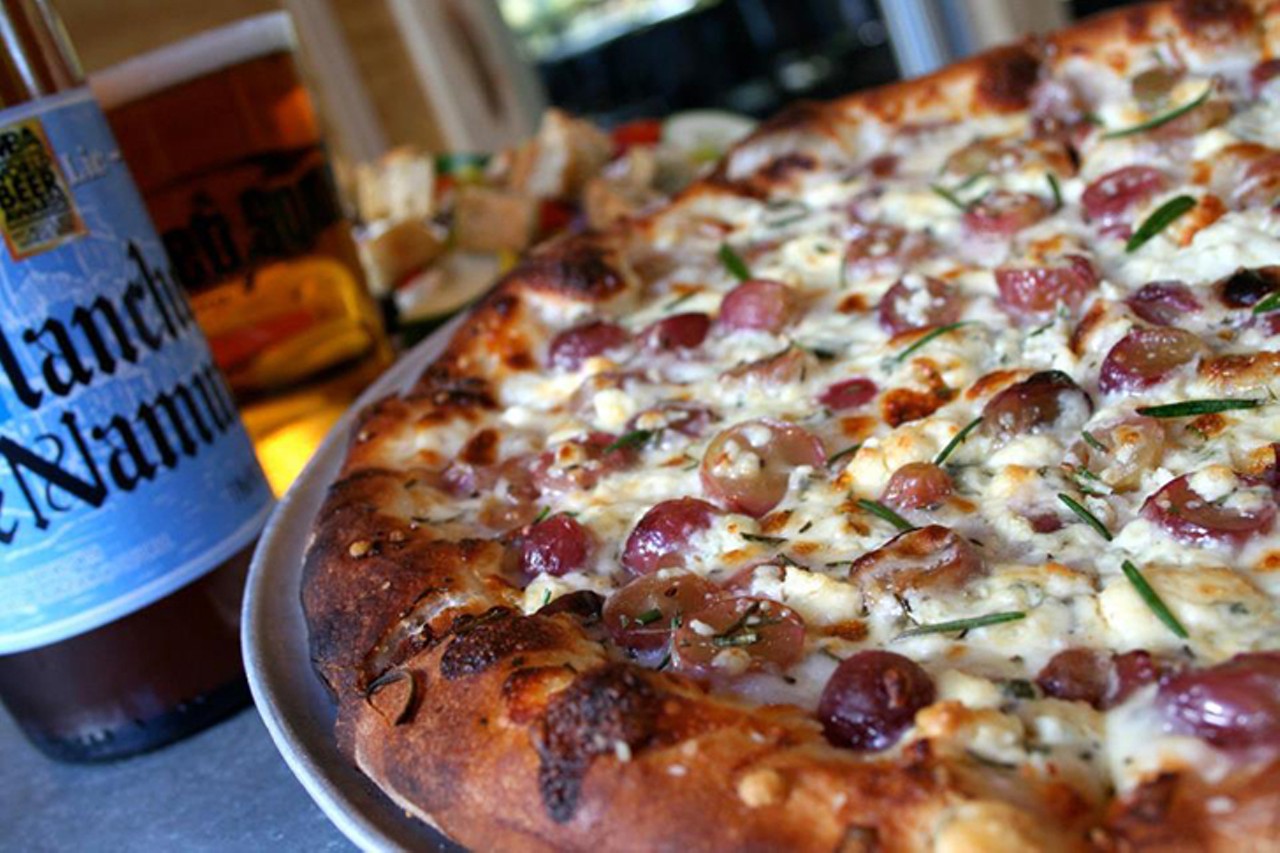 Pies & Pints
56 W. Freedom Way, The Banks, Downtown; 5901 E. Galbraith Road, Kenwood
10&#148; Pepperoni: Pepperoni on top of a blend of provolone and mozzarella.
10&#148; Sausage: Sausage on top of a blend of provolone and mozzarella cheese. 
10&#148; Grape and Gorgonzola: Red grapes, gorgonzola cheese and fresh rosemary. 
GF crust available + $2 and vegan cheese available + $1
Photo: Pies & Pints Facebook