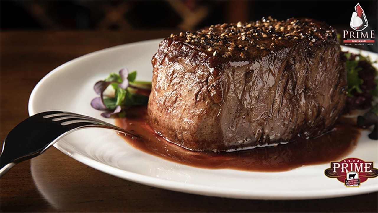 Prime
580 Walnut St., Downtown
$46 // 3-Course Lunch and Dinner
Second course option: 6oz Certified Angus Beef® Filet, Yukon Gold Potatoes, Caramelized Onions, Parmesan, Peppercorn Demi