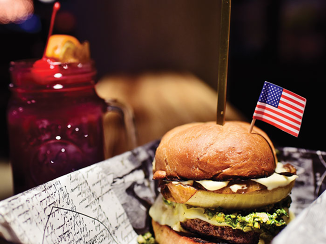 Americano Burger Bar: Nothing says America like toothpick flags and giant, juicy burgers.