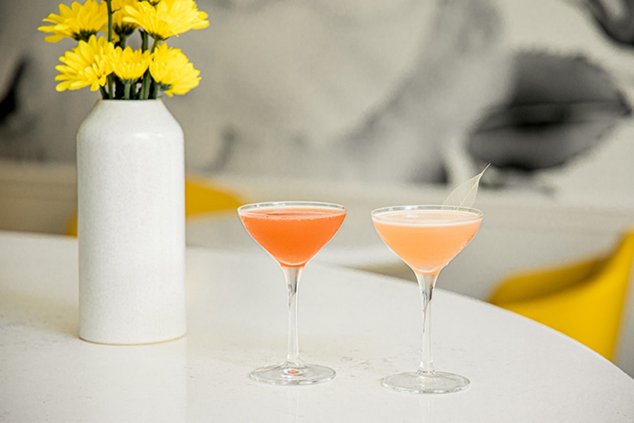 Other cocktails include A Ghost of Time, with smoky mezcal and blood orange rooibos tea, and Once An Island, with pomegranate, chai, cardamom and smoked cinnamon on top.