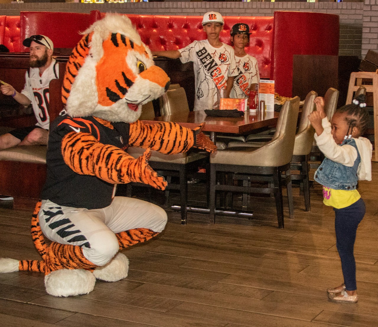 Fans and members of the Cincinnati Bengals gather at Dave & Buster's in Springdale on Oct. 24, 2022.