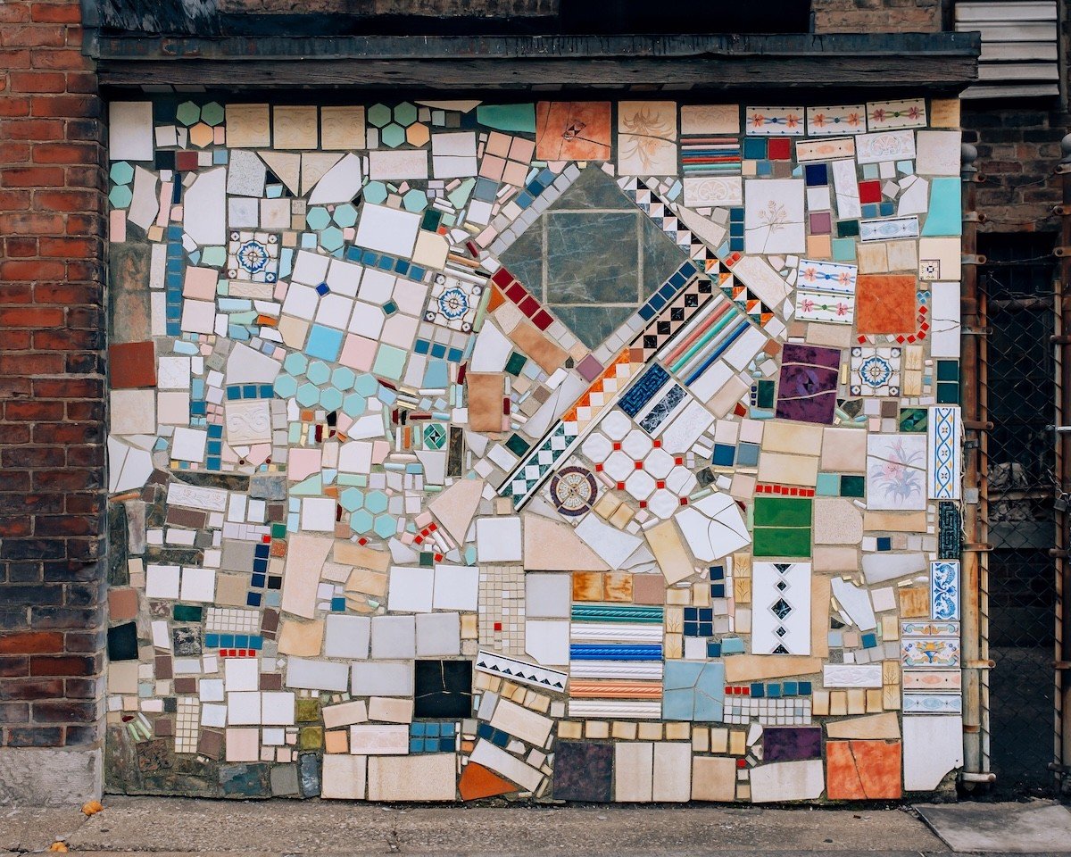 The tile mural in Doerr Alley off Court Street in Downtown