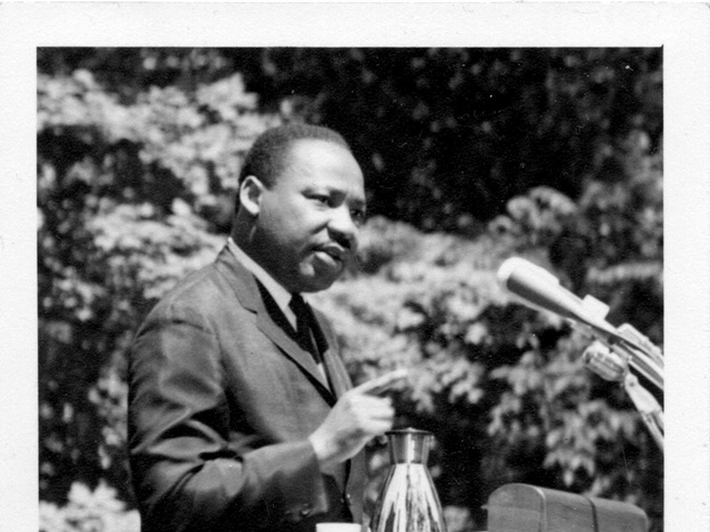 Dr. Martin Luther King, Jr. speaking at Antioch College commencement in 1965.