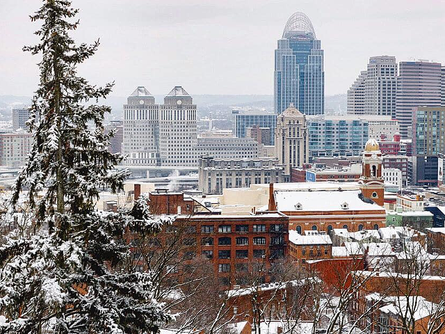 Cincinnati in the snow