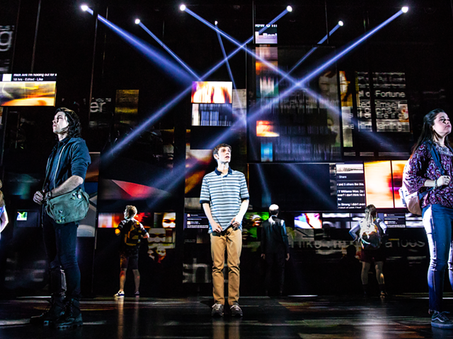 Ben Levi Ross as Evan Hansen (center) and the company of the first North American tour of "Dear Evan Hansen"