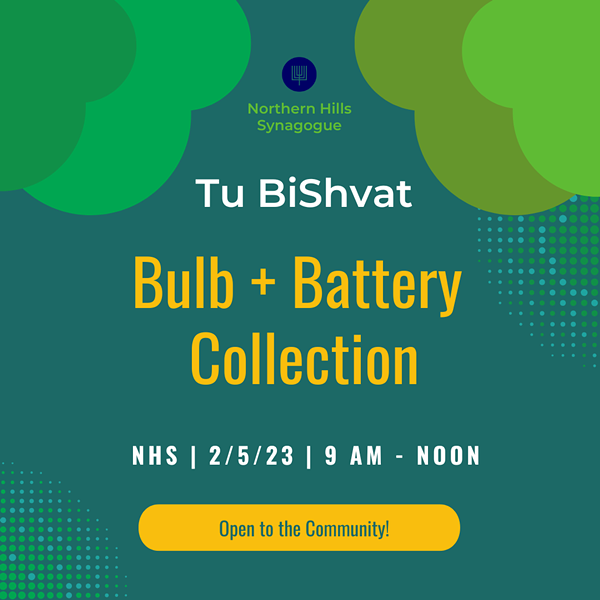 Bulb & Battery Collection with Shomrei Olam & Northern Hills Synagogue