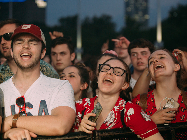 Fans enjoying Young the Giant at the 2018 Bunbury Music Festival
