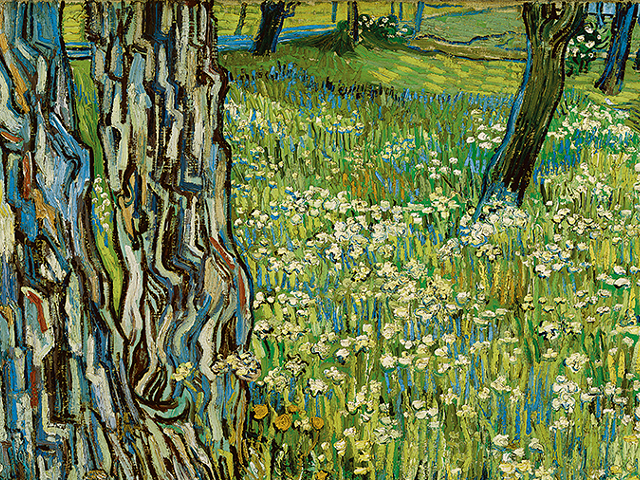 Vincent van Gogh’s “Tree Trunks in the Grass”