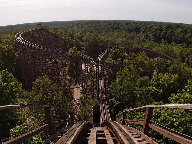 The view from the top of The Beast at Kings Island in Mason near Cincinnati.
