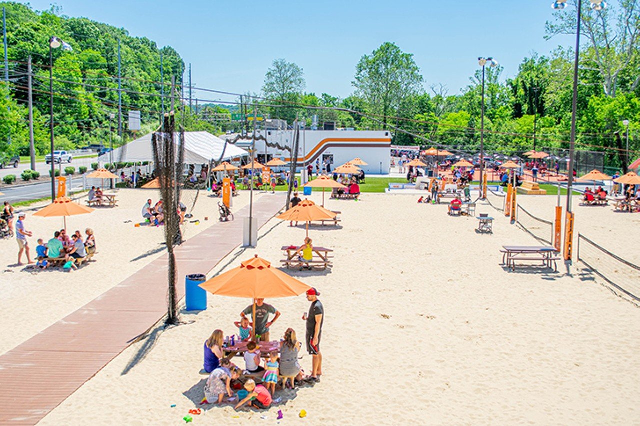 Live Like You're at Summer Camp at Fifty West
7605 Wooster Pike, Columbia Township
Fifty West has tons of activities for kids to enjoy, like several sand volleyball courts, cornhole and pickleball. The brewery hub also has a Burger Bar serving up a menu of bread-and-butter diner specialties like classic cheeseburgers, flat-top hot dogs and loaded crinkle-cut fries. Don’t miss the 12 specialty burgers named for the 12 states that US Route 50 runs through. Grab a house-made root beer or orange soda to wash it all down, or choose from a wide range of Fifty West canned, bottled or draft beers.