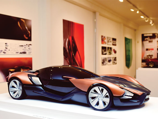 'Art Driven at 506' features car-related works in an unsuspecting gallery space.
