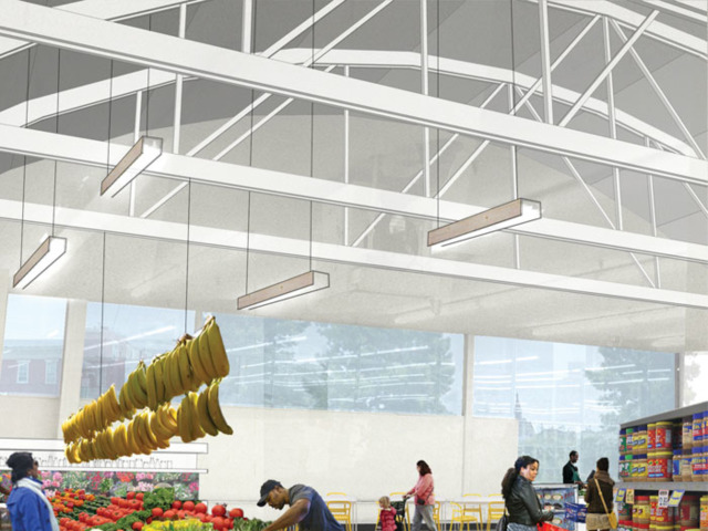 An early rendering of the proposed Apple Street Market