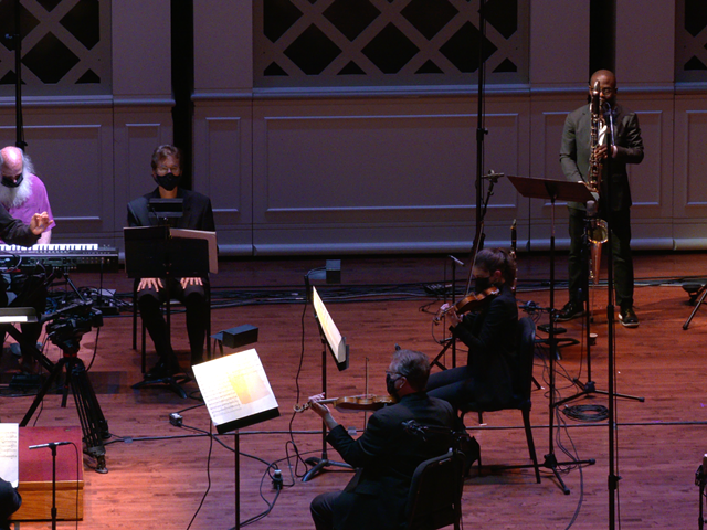 Music Director Louis Langree leads the Cincinnati Symphony Orchestra with clarinet soloist Anthony McGill in "You Have the Right to Remain Silent" by Anthony Davis as part of the orchestra's Nov. 21 Live From Music Hall.