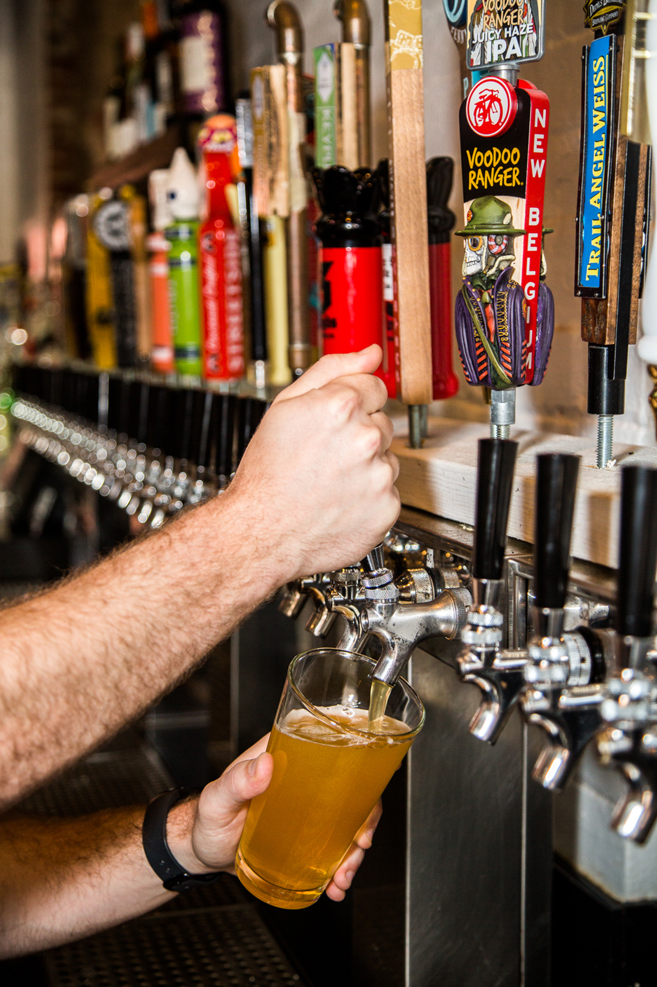 The bar has 40-something beers on tap.