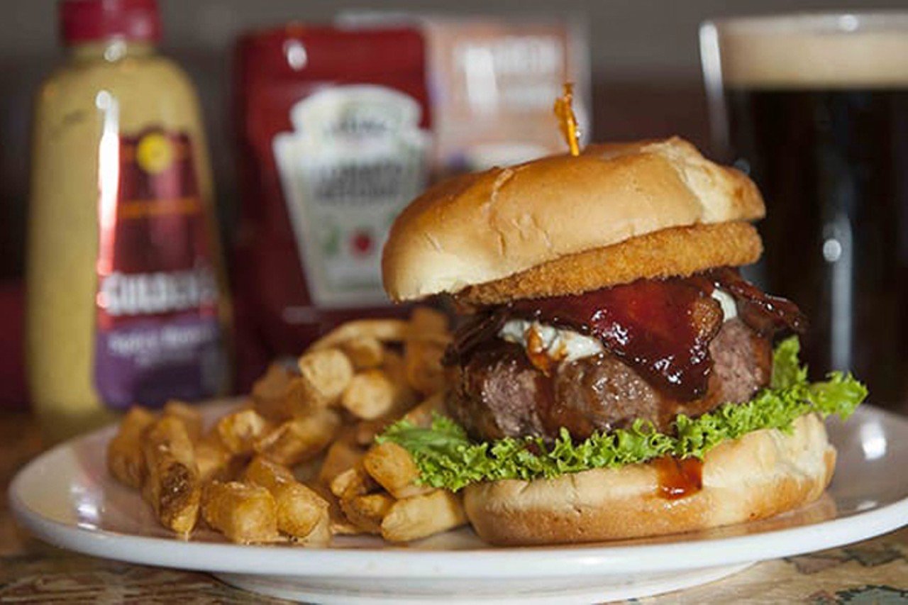 Overall Burger: 7. (TIE) Arthur's Cafe
3516 Edwards Road, Hyde Park;  8221 Beechmont Ave., Anderson
On Sunday, Monday and Tuesday, it&#146;s &#147;Burger Madness&#148; at Arthur's: For less than $10, you can top an original Arthur&#146;s burger (a half-pound of seasoned lean meat), a Sally burger (five ounces of lean ground beef ), a black bean burger or a turkey burger with whatever the hell you want for no extra charge &#151; well, with two caveats: you must limit yourself to six cheeses and gourmet toppings (fried egg, avocado, boursin, et al) are excluded from the deal. If you&#146;re smart, you&#146;ll ask for a side of pink salsa (salsa, sour cream and a splash of mayo) to dip your fries.
Photo: Facebook.com/arthurscafe