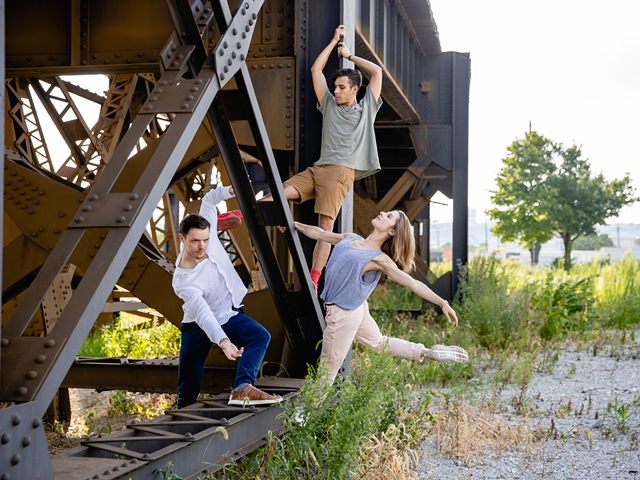 (L to R): Cincinnati Ballet's David Morse, Taylor Carrasco, Melissa Gelfin