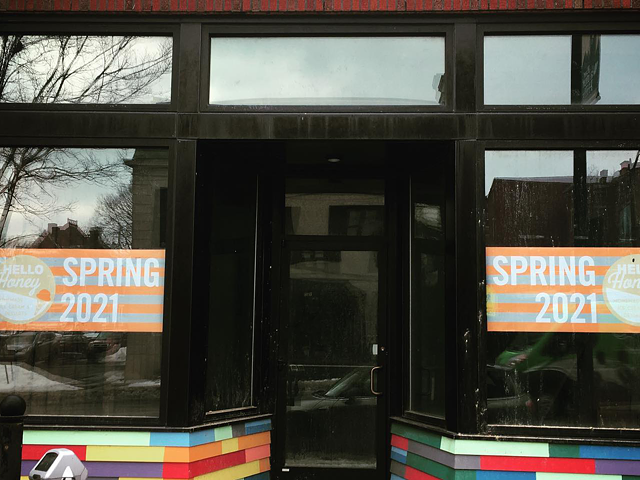 New storefront for Hello Honey's forthcoming East Walnut Hills location