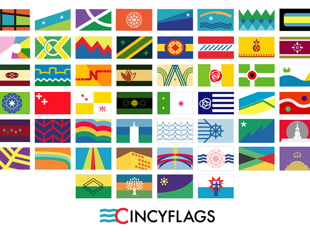 Mock-ups of all 52 flags for every district; designs are not yet finalized.