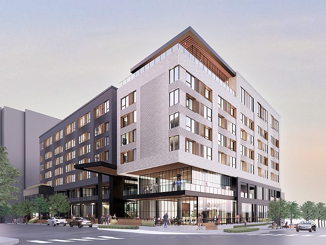 A rendering of Hotel Celare at the corner of Straight Street and Clifton Avenue